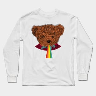 Animals with Rainbow Puke Teddy Bear Portrait Long Sleeve T-Shirt